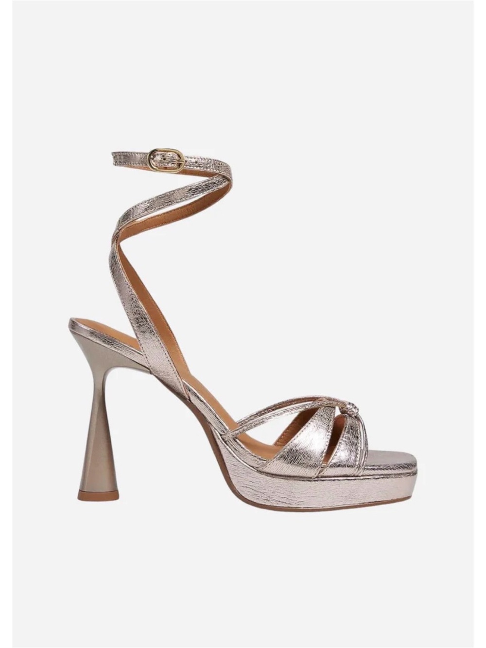 Seychelles Sweet Nothings Morganite Metallic Strappy Heels Size 6.5